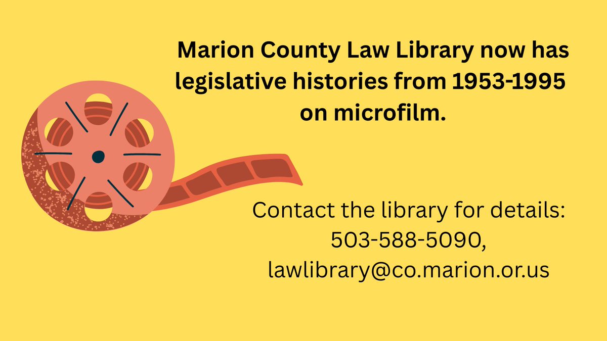 MCLawLibrary's tweet photo. Now available at the Marion County Law Library: microfilm of legislative histories. https://t.co/TXqAwo5lG3