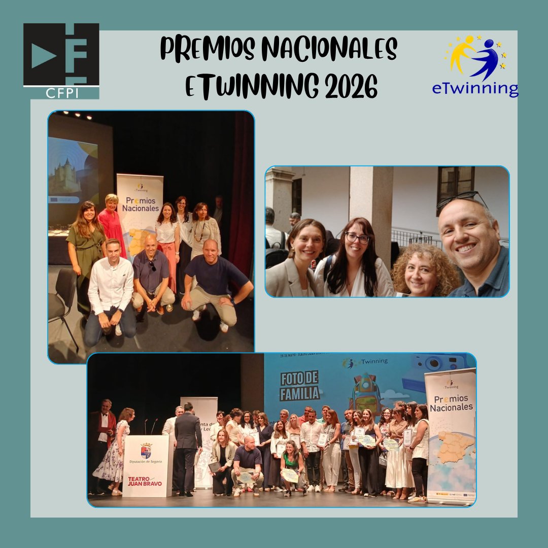 CFPIdiomas's tweet photo. Nuestro compañero @CFPI_FernandoH  participa en el teatro Juan Bravo de Segovia en la entrega de los premios nacionales #etwinning 2026

@eTwinning_CyL  @eTwinning_es  @eTwinningEurope  

#formacióncyl #innovacyl #internacionalizacyl #aprendeinnovaycomparte https://t.co/ayoVnNuhuB