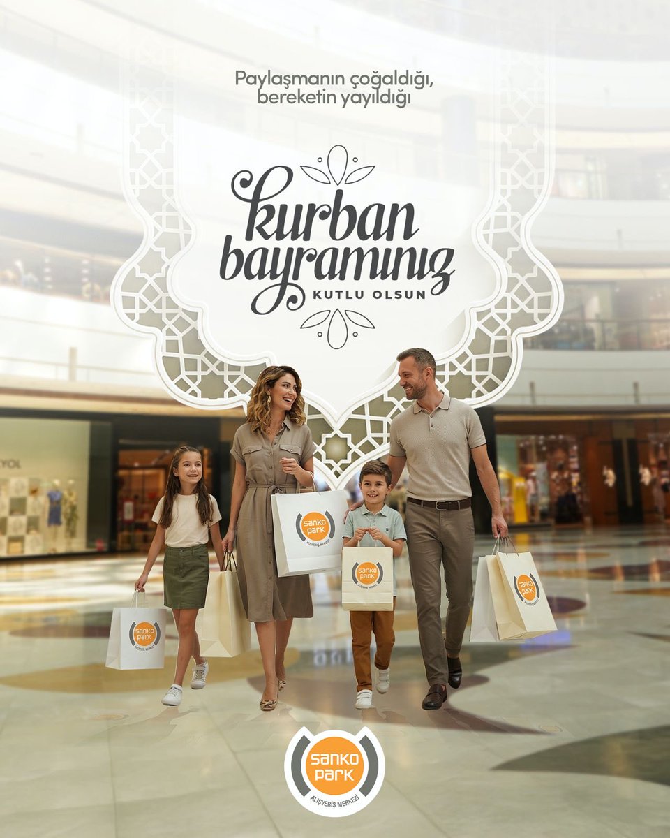 sankopark's tweet photo. Bereketin, paylaşmanın ve dayanışmanın simgesi olan Kurban Bayramı’nın; sağlık, huzur ve mutluluk getirmesini dileriz.
İyi Bayramlar. ✨

#KurbanBayramı #SankoPark #Gaziantep https://t.co/6agWH28Dxl