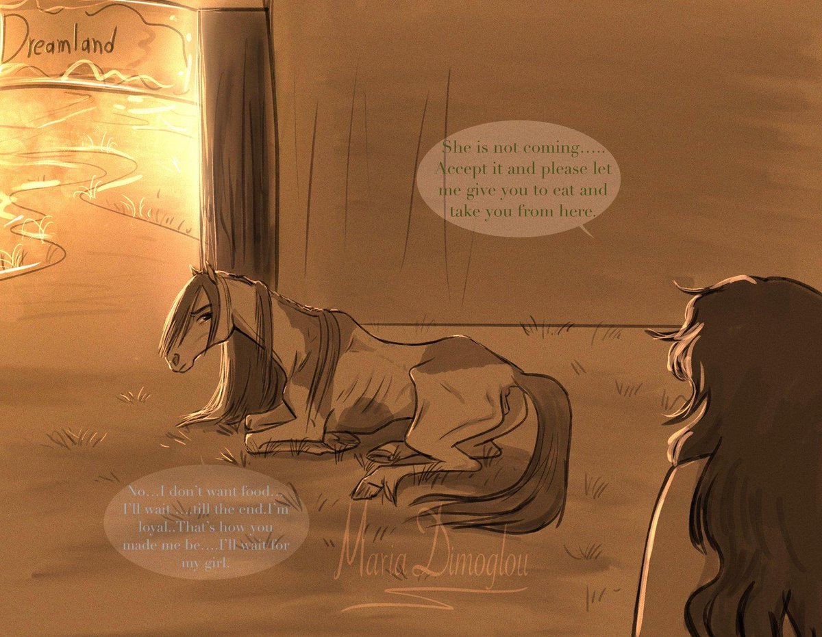 MariaDimoglou's tweet photo. Cookie, a broken spirited young mare...hurted...but she can't give up easily on what she thinks it's the right thing to do...even if that has a price on her health.

Cookie was a horse I created as gift for someone I loved...but that one hurted me and betrayed me some months ago https://t.co/xayoUNqYff