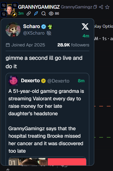 zepticonsol's tweet photo. Scharo just scammed fees on a donation coin

Allegedly he was going to donate fees to a 51yo woman raising fees for her late daughter's headstone and he fucking scammed it, all of that for $1500

He deleted tweet after the coin migrated, which literally happened 1 min after launching it.

This is fucking disgusting. @XScharo learn how to fucking trade scum