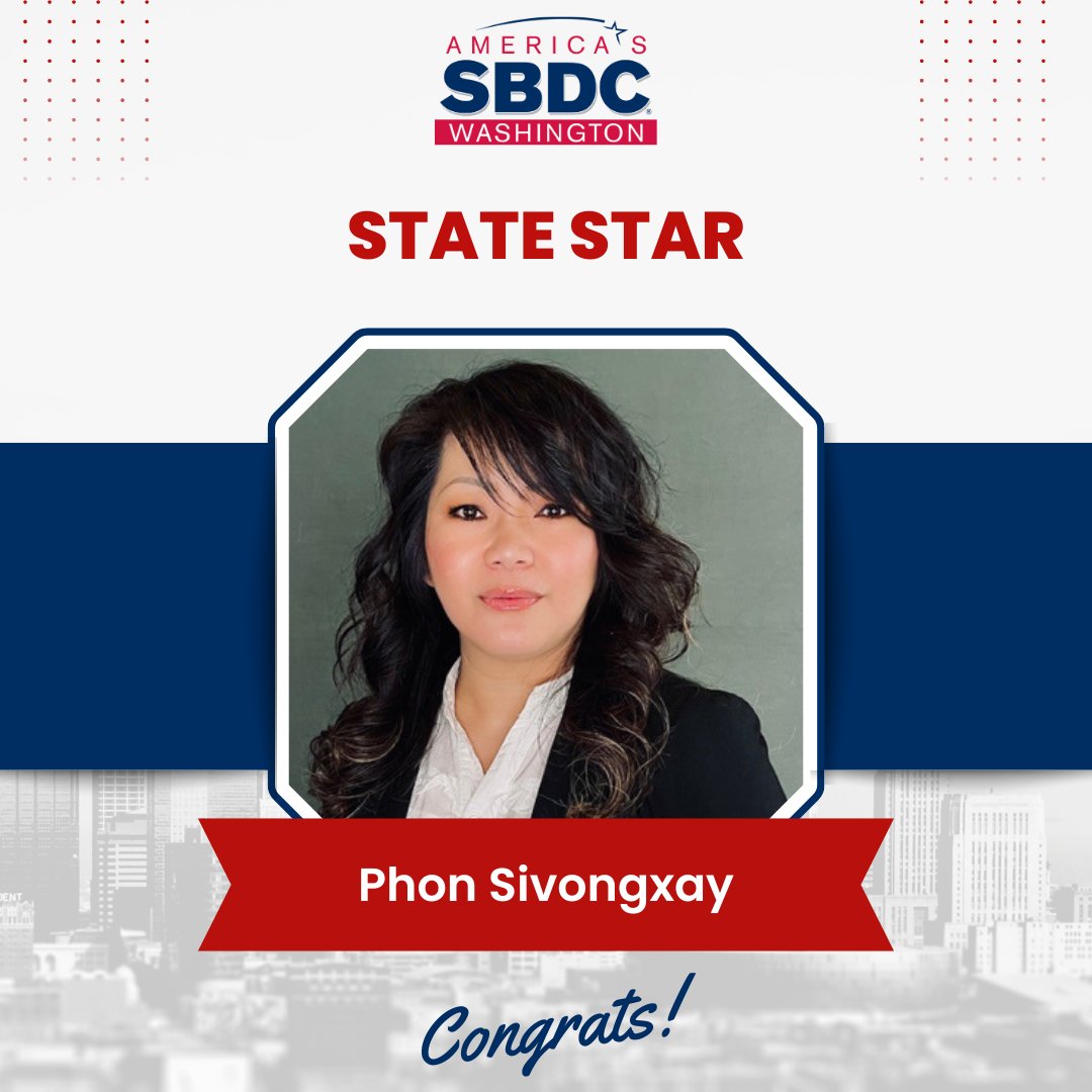 wsbdc's tweet photo. Congrats to Phon Sivongxay, certified business advisor with the Washington SBDC at Highline College, on being named the Washington SBDC’s 2026 State Star — the highest honor awarded to an SBDC employee! ⭐

Read more: https://t.co/e5OLqu5vEP

@ASBDC https://t.co/dkEhSHKi7w