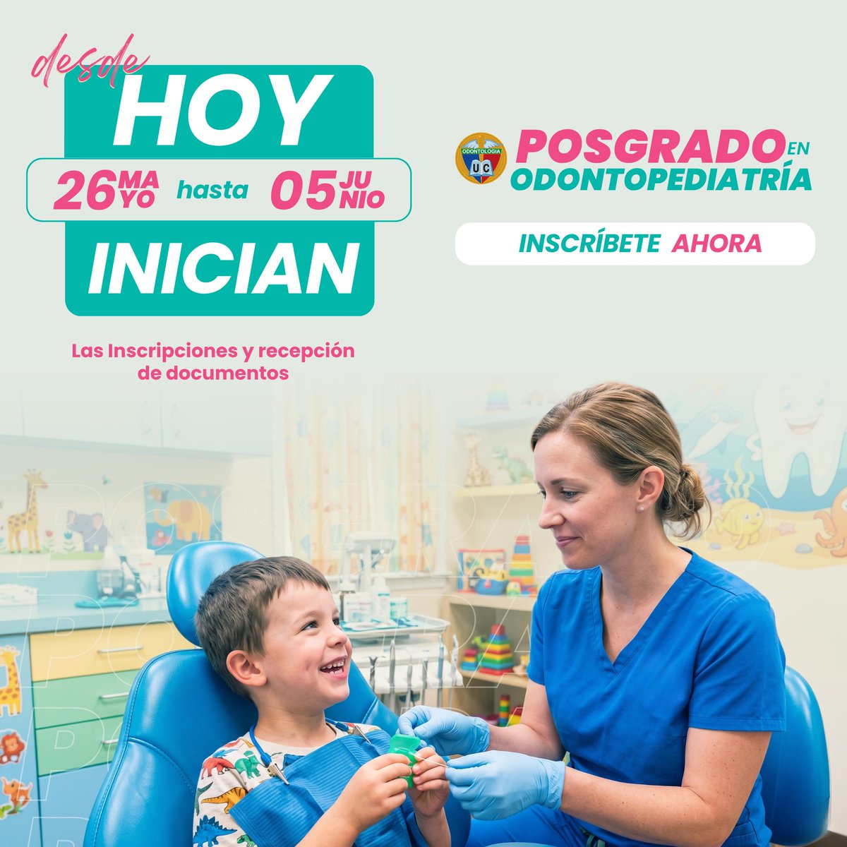 FODUCEoficial's tweet photo. ¡INSCRIPCIONES ABIERTAS HOY! 
No dejes pasar la oportunidad de alcanzar el siguiente nivel en tu carrera profesional. Posgrado de Odontopediatría de la Universidad Central del Ecuador 
POSTULA AQUÍ MISMO:
https://t.co/ZDpcRzhTYM https://t.co/loQNcOjtr2