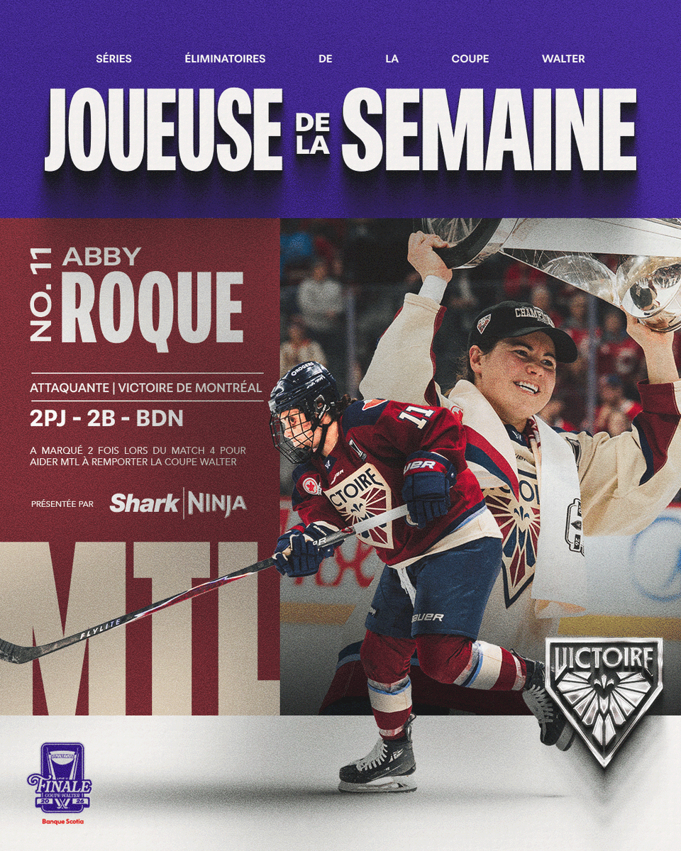 thepwhlofficial's tweet photo. A finals performance to remember 💪

Abby Roque is the final Player of the Week of the season!

PWHL x @SharkNinja https://t.co/mgulKnkKar