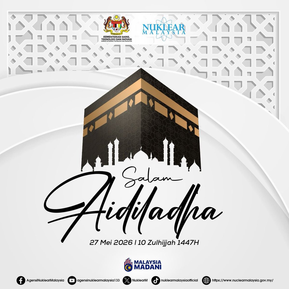 NuklearM's tweet photo. 𝐒𝐄𝐋𝐀𝐌𝐀𝐓 𝐇𝐀𝐑𝐈 𝐑𝐀𝐘𝐀 𝐀𝐈𝐃𝐈𝐋𝐀𝐃𝐇𝐀 𝟏𝟒𝟒𝟕𝐇

Semoga sambutan Aidiladha pada kali ini menyemai sifat keinsafan dalam diri kita terhadap erti pengorbanan yang sebenar, ketaatan kepada perintah Allah SWT serta keikhlasan dalam setiap amalan yang dilaksanakan. https://t.co/WkQJS7Z7zH