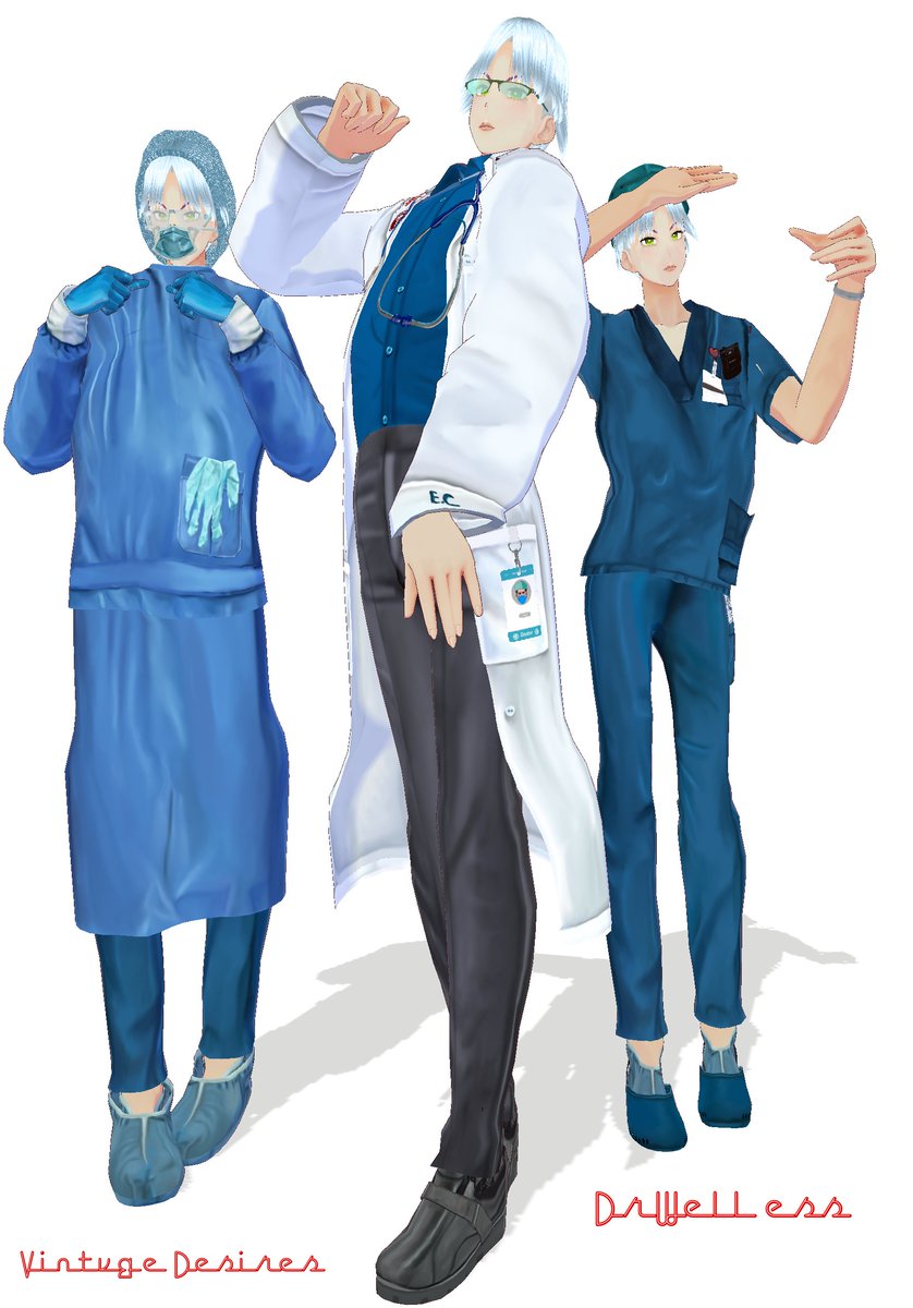 dingyartsnovels's tweet photo. I've been working on Dr Wellness outfit. Will be available on Booth later #Vroid #VroidStudio #booth.pm #Booth #Vrchat #Vtuber #VtuberAsset #character #3dmodel #avatar #design #cluster #doctor #characterdesign https://t.co/H3Q4HdTAdE