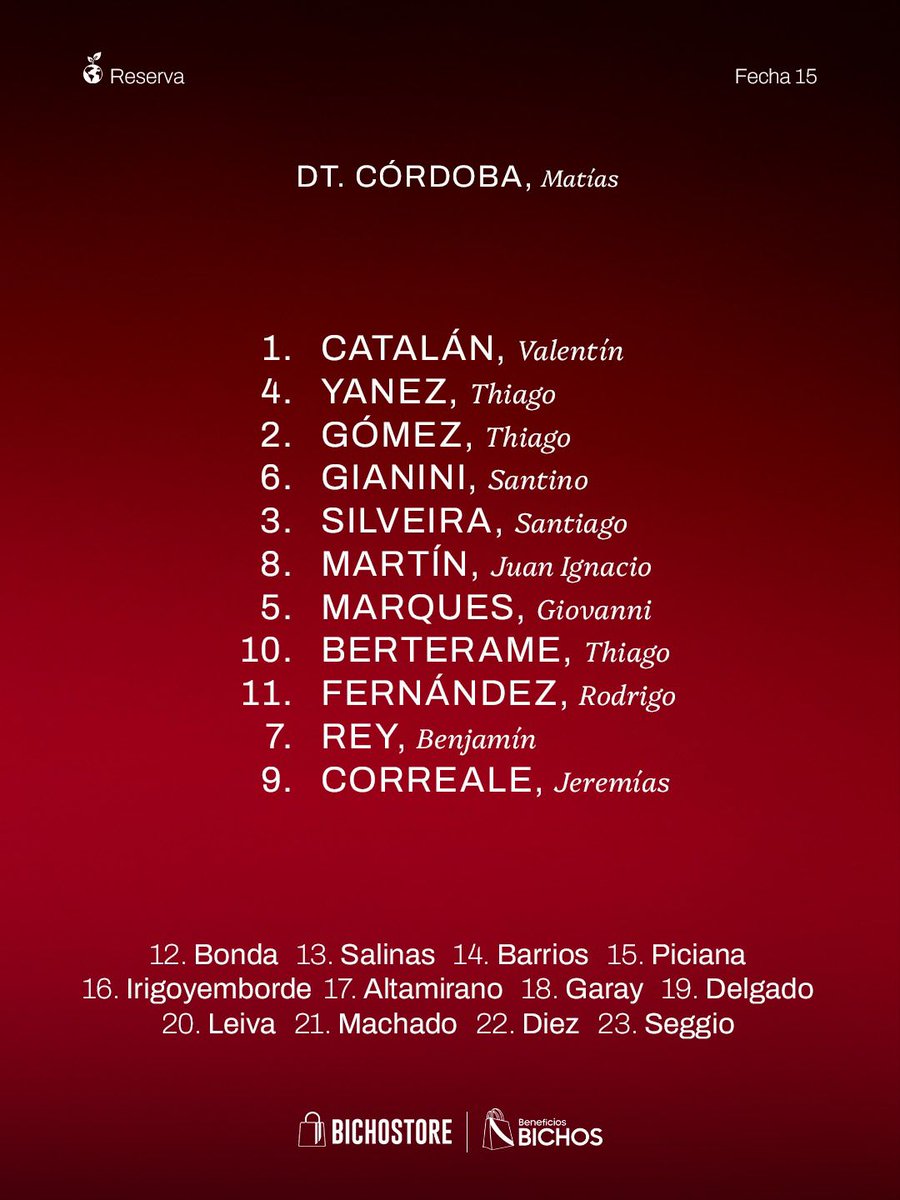 diecastro83's tweet photo. ¡El 11 de hoy! ⚽️

📋 Estos son los titulares elegidos por Matias Córdoba para recibir a Banfield en el CEFFA.

▶️ Desde las 15, mirá el partido GRATIS y en VIVO por https://t.co/4xG2iQ6P2u https://t.co/duTKMJ4uog