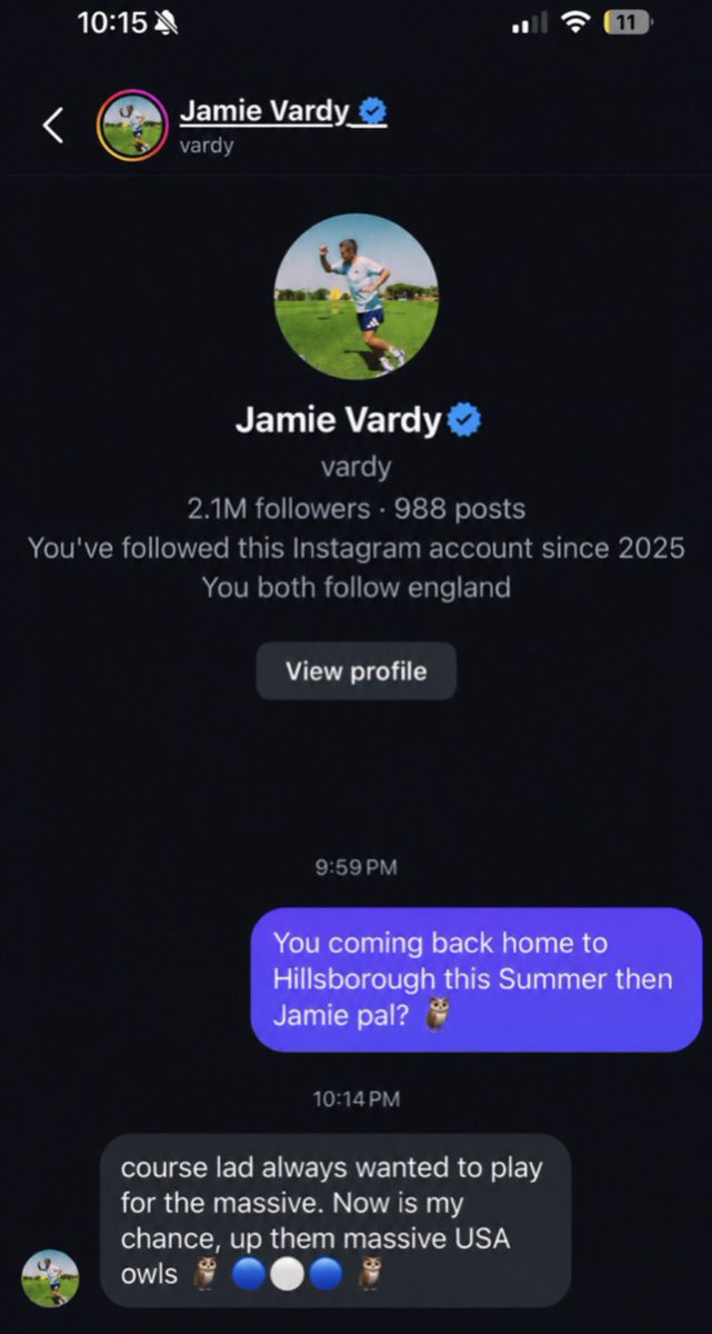 Vardy7 Right then so it’s happening 🤩 BRING HIM HOME. @storchyowl 📞 @vardy7 #SWFC