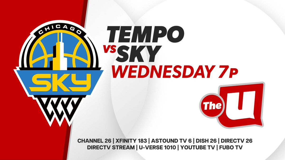 wciu's tweet photo. TOMORROW ‼️ The @chicagosky welcome Toronto’s @TempoBasketball to the Windy City! Don’t miss it at 7P on #TheU 🏀 https://t.co/2QlpaB1puy