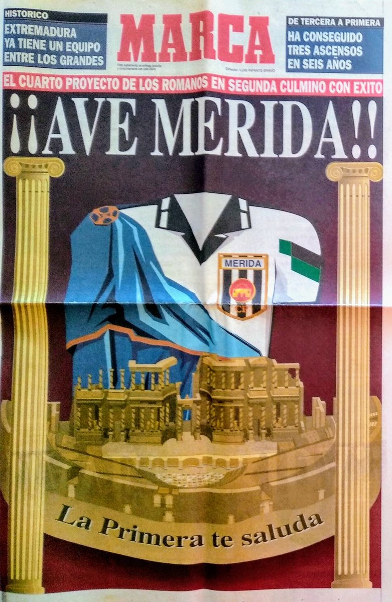 ElMeridaenDatos's tweet photo. Este miércoles se cumplen 31 años del primer ascenso a Primera División del Mérida con el recordado gol de Crescencio Cuéllar en Ipurúa ante el Éibar (0-1). https://t.co/LEZA8TjEWU