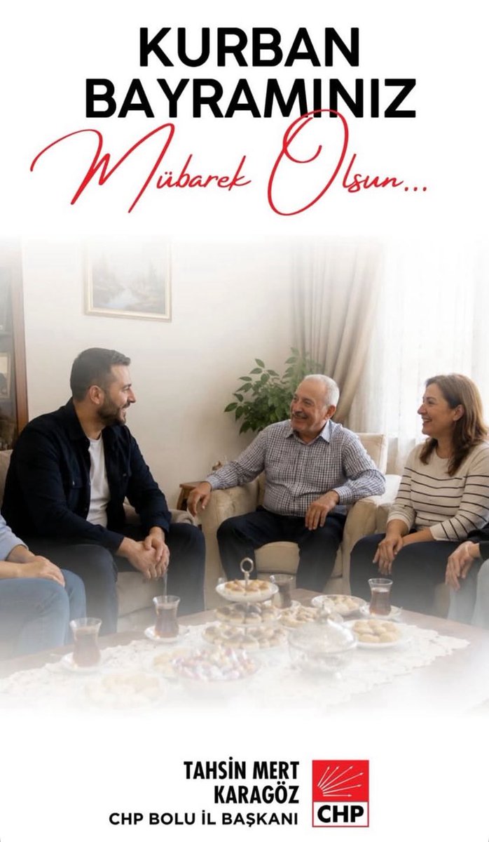 Bolu_Chp's tweet photo. Aileniz ve sevdiklerinizle birlikte sağlık, bereket ve mutluluk dolu bir Kurban Bayramı geçirmenizi diliyoruz.

İyi Bayramlar ❤️ https://t.co/r8AFK5EOHD