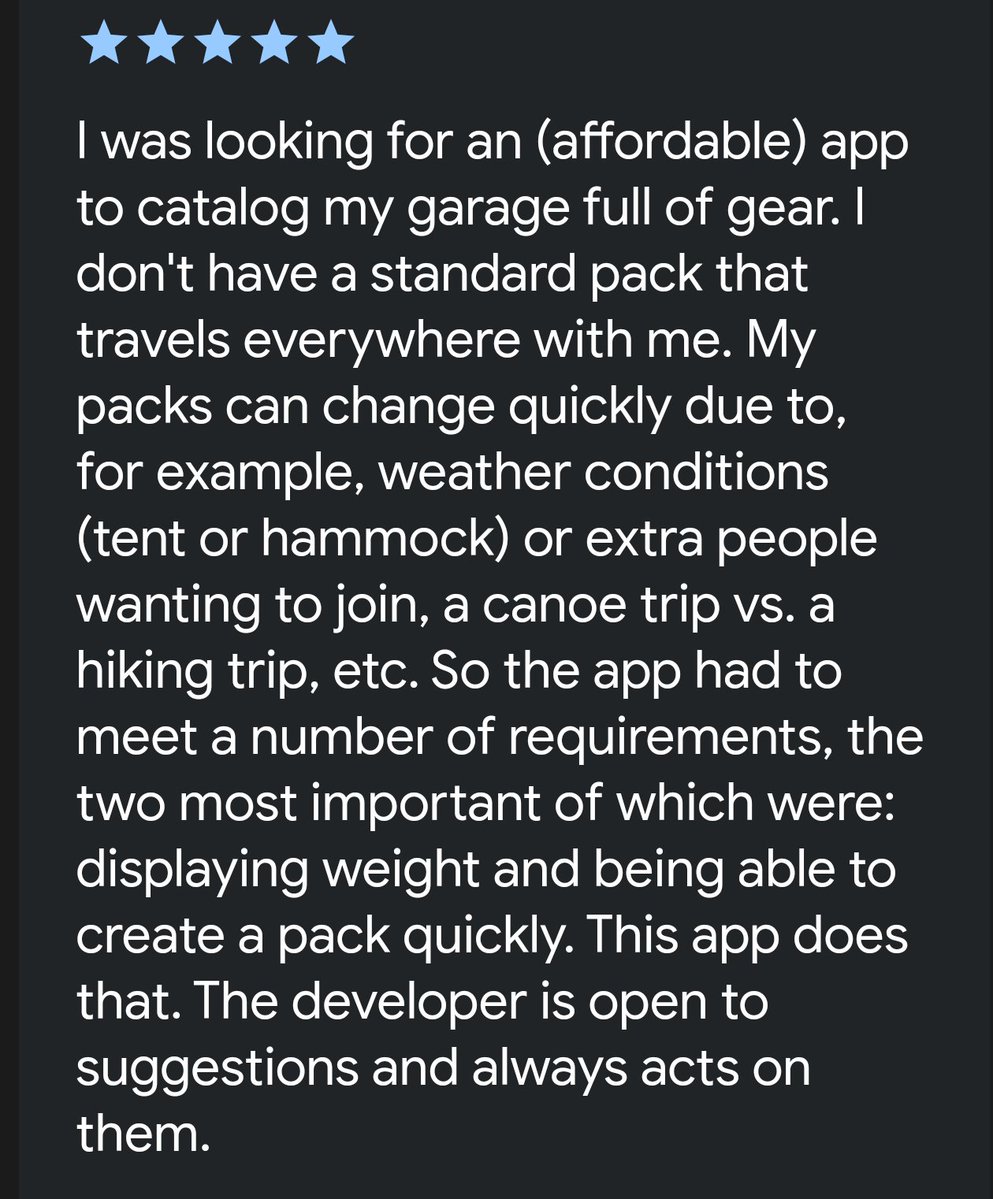 codingMarine's tweet photo. Another 5 star review for my hiking and backpacking app Don't Forget The Spoon!
#buildInPublic #flutterDev #hiking #backpacking #optOutside https://t.co/EOrb58kveo