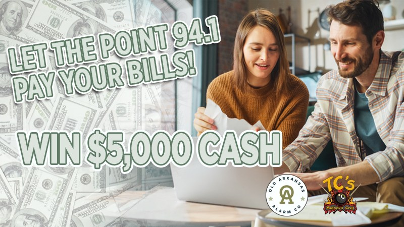 thepoint941's tweet photo. This is it...your last week to get qualified to win FIVE THOUSAND DOLLARS! Be listening for that cash register. It's made possible by TC's Midtown Grill and Old Arkansas Alarm 
@TCsMidtownGrill @OldArkansas @jeffallen_ @kennedy941 @dougkramerlive @thatonegirl https://t.co/imsdWMArgU