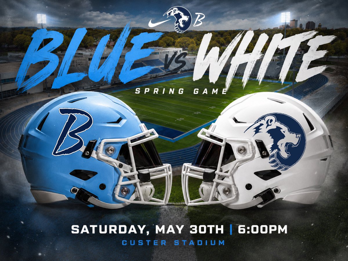 BartlesvilleFB's tweet photo. 📌 Blue vs White Spring Game 
📍 Custer Stadium 
🗓️ Saturday May 30 6PM 
🎟️ $10 w/ Hot Dog-Chips &amp; Drink / $5 without 

Come check out all the hard work your Bruins have been putting in! 

#TEAM #SpringGame https://t.co/rpjmZSyC3n