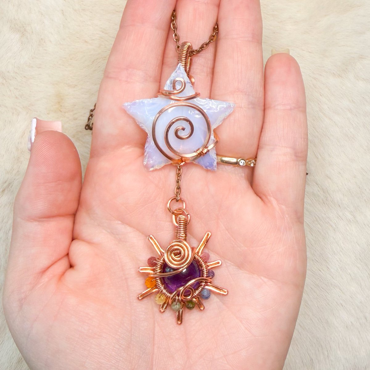 mildhippie's tweet photo. the crystal dangle pendants are now going to be limited edition, meaning you won’t see anymore like these exact pieces ever again 🌦️🌟

“wear the rainbow” collection coming to my shop Thursday May 28th at 8pm eastern time https://t.co/HW23wqPJw1
