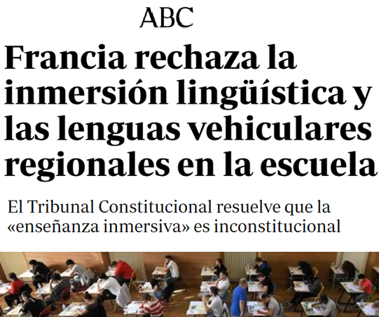CCivicaCatalana's tweet photo. A diferencia de España Francia no permitirá la inmersión en catalán ni vasco

Se podrá aprender alguna asignatura en esas lenguas pero la base de la enseñanza en toda Francia será el francés para asegurar la igualdad, la movilidad de los ciudadanos y la cohesión nacional

Envidia https://t.co/ILUE5gvZPz