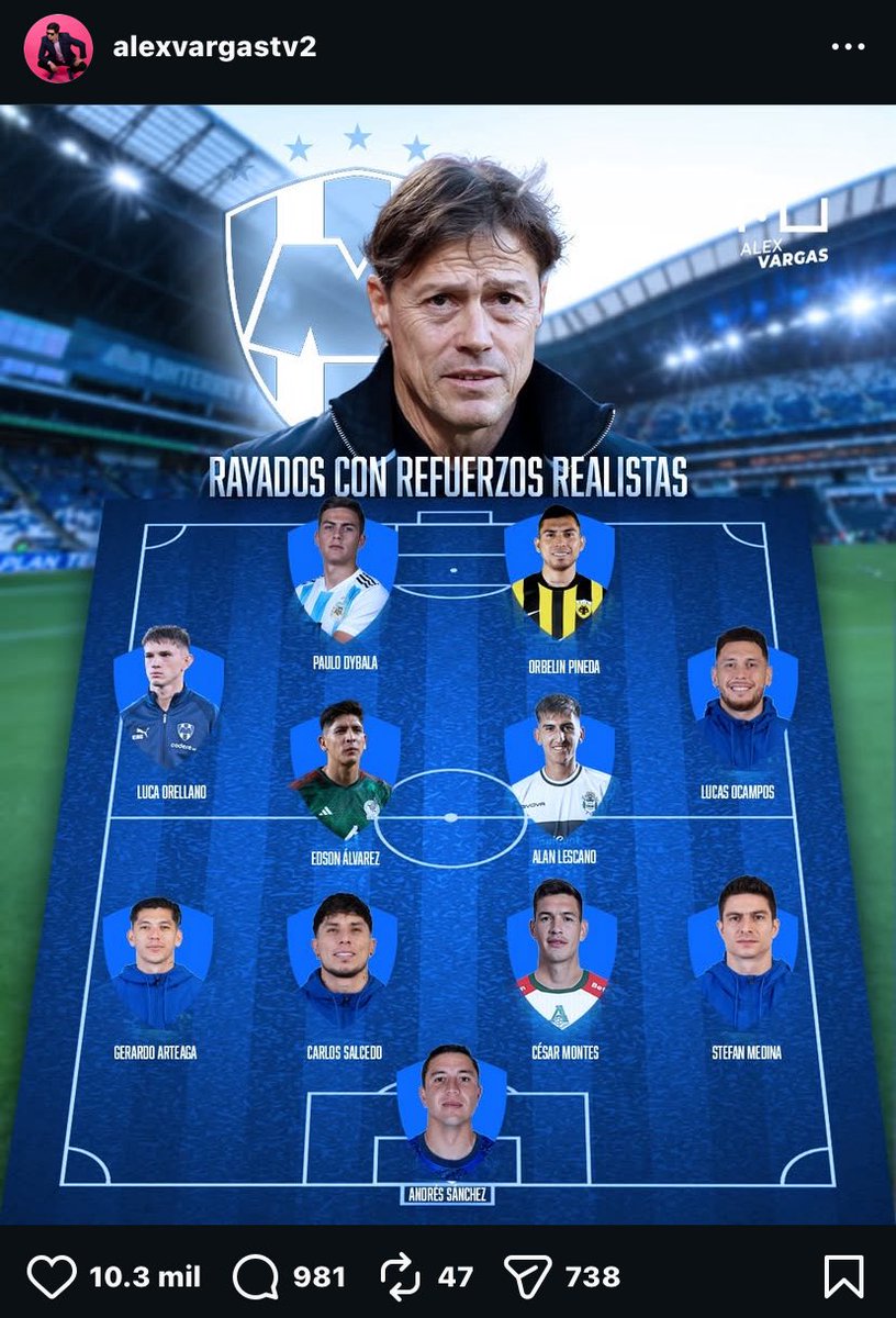 RayadosPosting's tweet photo. ¿Hay gente que de verdad siguen a estos “periodistas”? mencionando que Dybala estara en Rayados y su nuevo jersey

Mamita mia… https://t.co/ma7XajSMS7