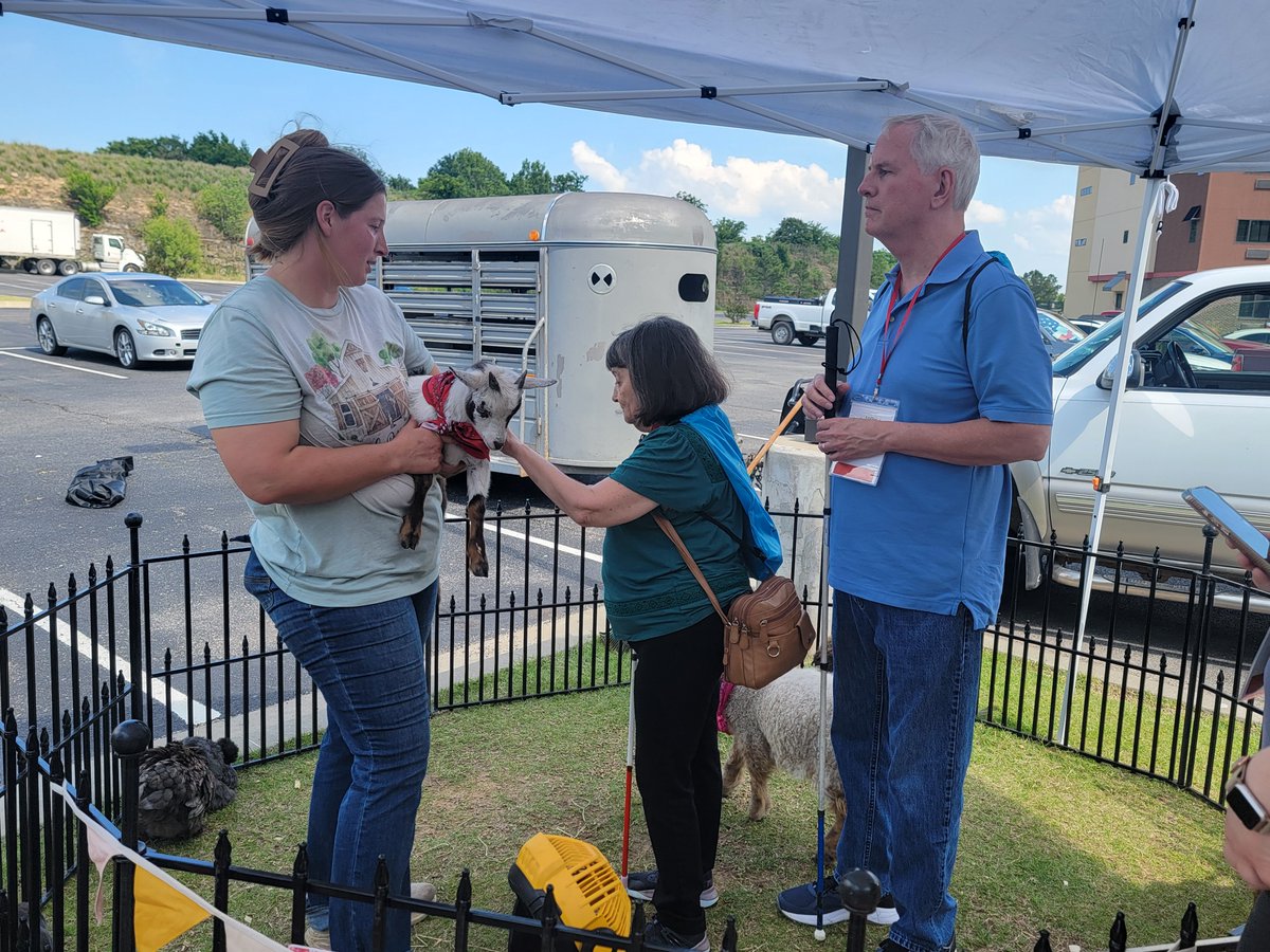 OLBPH's tweet photo. We're at this year's MOKA Conference for the Blind today through Thursday at the Broken Arrow Stoney Creek Inn.  Pre-conference activity included an interactive and accessible mobile petting zoo for conference attendees. For more information, please visit: https://t.co/oiga0ryv0X https://t.co/t6DAI6fxT9