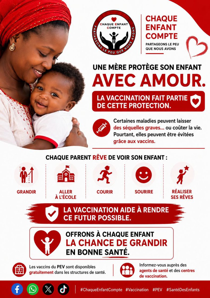 cec_mali's tweet photo. Une mère protège son enfant avec amour. 
La vaccination fait partie de cette protection.

Grâce aux vaccins, des maladies graves peuvent être évitées et chaque enfant a plus de chances de grandir, sourire et réaliser ses rêves. 

#ChaqueEnfantCompte #Vaccination #PEV https://t.co/uxiU761EKR