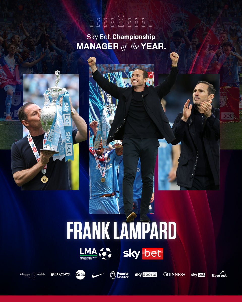 LMA_Managers's tweet photo. 🏆 Congratulations to Coventry City Head Coach Frank Lampard OBE on winning the Sky Bet Championship Manager of the Year award, following an outstanding campaign that has brought Premier League football back to the city of Coventry! 

Congratulations, Frank! #LMAAnnualAwards https://t.co/CHXyyB9Irn