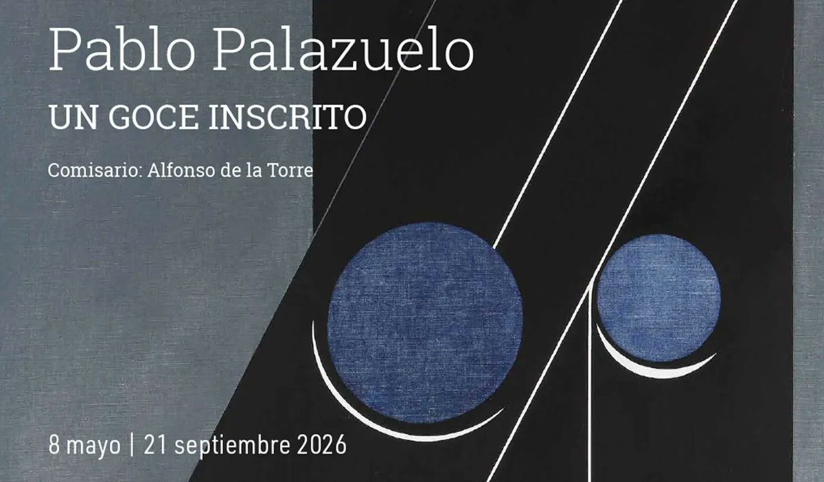 Saboraocio's tweet photo. Un goce inscrito. Exposición en #Cuenca
.
La muestra reúne trece obras representativas de la etapa madura de #PabloPalazuelo: nueve pinturas de gran formato, tres esculturas y uno de sus últimos dibujos. Más información y planes en #Saboraocio 👉👉👉 https://t.co/dmuxcmqkcE https://t.co/c6EBntA38Z