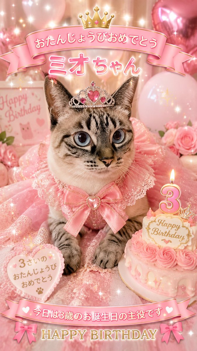memetoto_ Happy Birthday🩷 Mio🩷🍀🍀✨✨✨