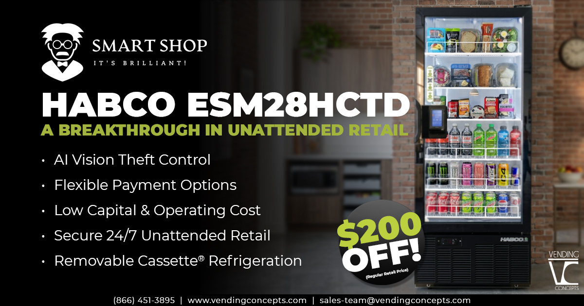 VendingConcepts's tweet photo. Habco ESM28HCTD AI Smart Cooler
💳 Scan &amp; Go Payments
🔒 24/7 Secure Retail
🛒 AI Smart Camera Tracking
💡 LED Product Display
🌬️ Energy-Efficient Cooling
🔥 Save $200 this month.
🛒 https://t.co/PqNUmsVT7O
📞 (866) 451-3895
#SmartRetail #AIVending #SmartCooler #VendingConcepts https://t.co/QBI8L7zfPb