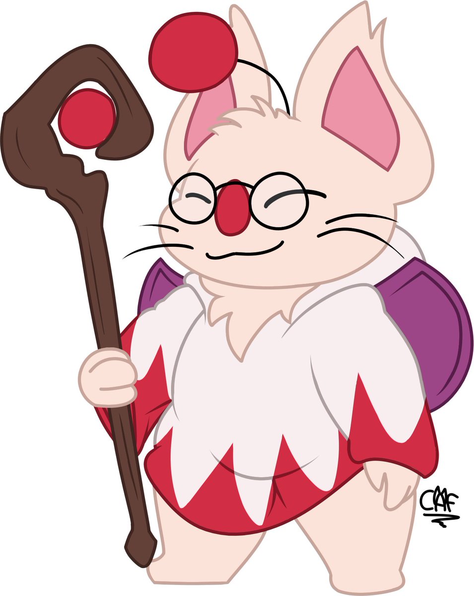 CafOmega's tweet photo. A character design of Kero, a White Mage Moogle that was commissioned by @NSFWMasky! https://t.co/wnpNsskjGo