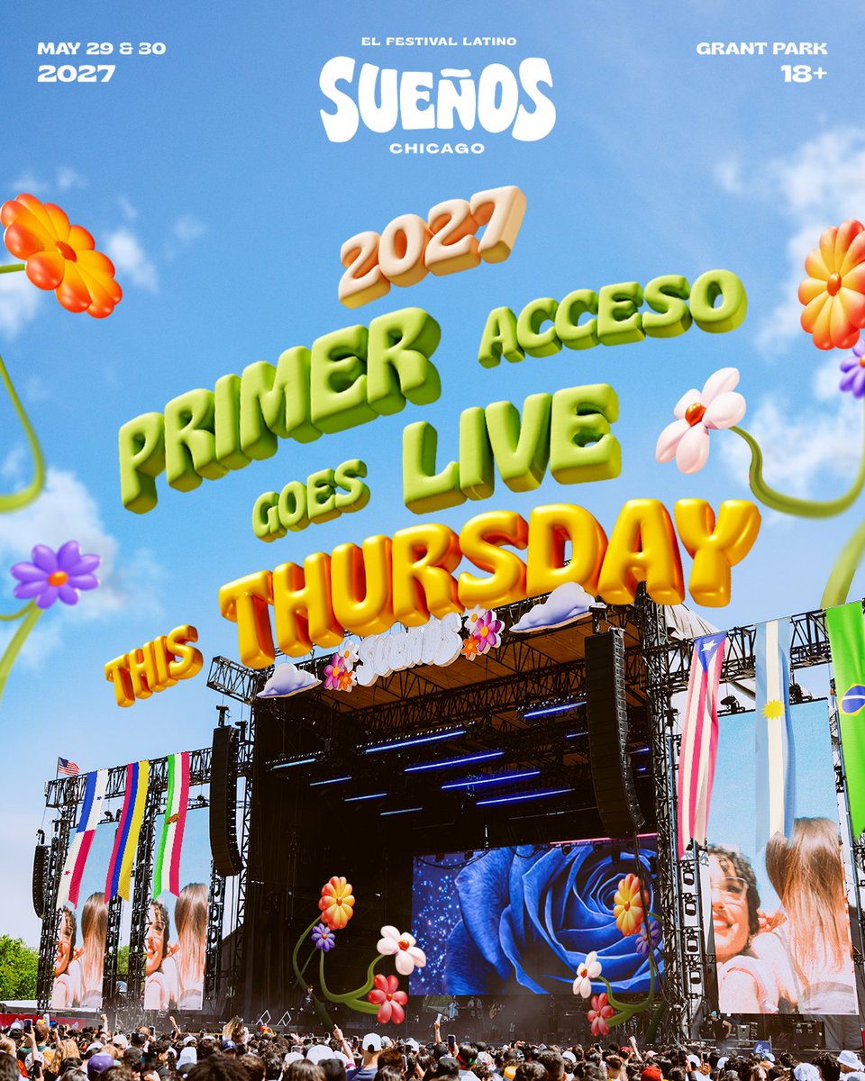 SuenosFestival's tweet photo. The weekend ends… but we’re already on our way back 🍃

Primer Acceso 2027 goes live this Thursday, 5/28 at 12pm CT 🌆

Jump on the Waitlist at https://t.co/r8s8tgtRhr https://t.co/jzOngjsZpF