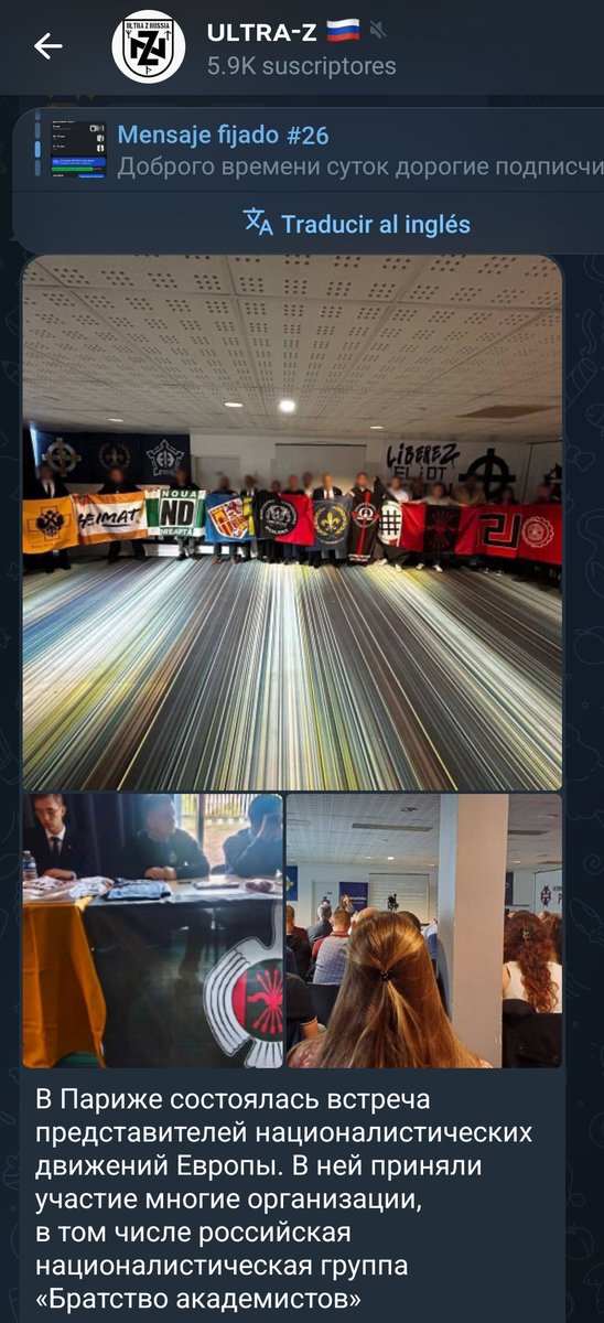Gareva01's tweet photo. Reunión de grupos de extrema derecha en París, entre ellos FE-JONS y fascistas rusos. https://t.co/FNFJaYMouB