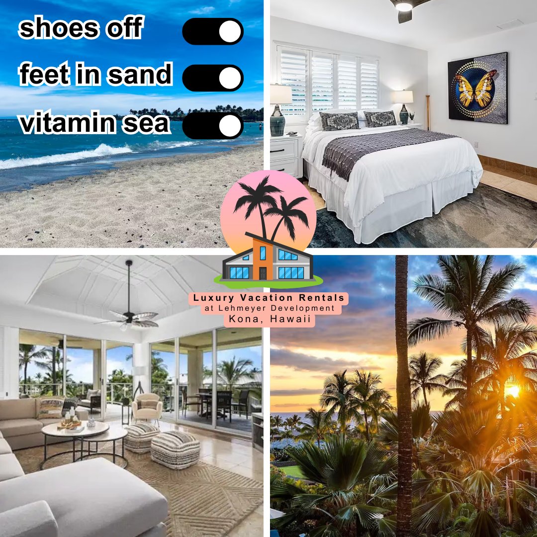 Lehmeyer_Dev's tweet photo. Shoes off 👣 Feet in the sand 🌊 Vitamin Sea activated ☀️ Escape to the Turtle House in Waikoloa for the ultimate Hawaii getaway 🌴

#LuxuryVacationRentals #HawaiiVacation #VitaminSea #Waikoloa https://t.co/TCfXgFEy2u