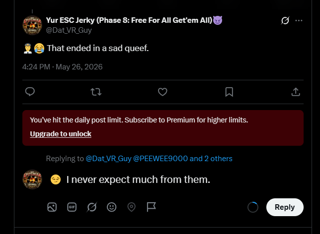 Yur ESC Jerky (Phase 8: Free For All Get'em All)😈 tweet media