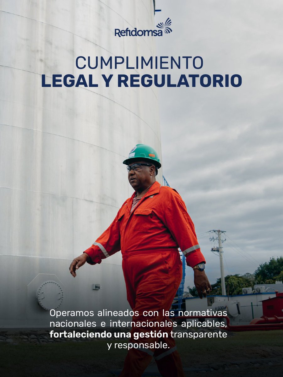 Refidomsa's tweet photo. La salud, la seguridad, el ambiente y la sostenibilidad forman parte de cada decisión y de cada proceso en Refidomsa.
Operar de manera responsable también es construir confianza. Por eso, trabajamos con visión de futuro, impulsando operaciones que contribuyan al bienestar de las personas, la protección del entorno y el desarrollo sostenible del país.

#Refidomsa