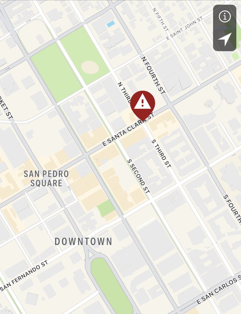 SJFD's tweet photo. #SJFD is responding to a gas leak in the area of N 3rd St and E Santa Clara St. No reported injuries. PG&amp;E on scene. Traffic impacted in the immediate vicinity. VTA has been alerted of the road closures. Please avoid the area.

TOC: 7:53pm https://t.co/NFPx0Ziuyt