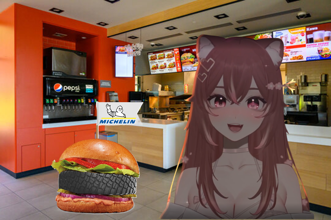 TreaNotShore's tweet photo. Wild vtuber ASMR stream. Not certain, but pretty sure @nulachu ate a tire (?) idk. She was nomming on something. I imagine the tire was served on a bun with lettuce, tomato and cheese. The tire even got a "Michelin" star.

#ENvtuber #meme #nulanukiart https://t.co/u69WTdGcbc