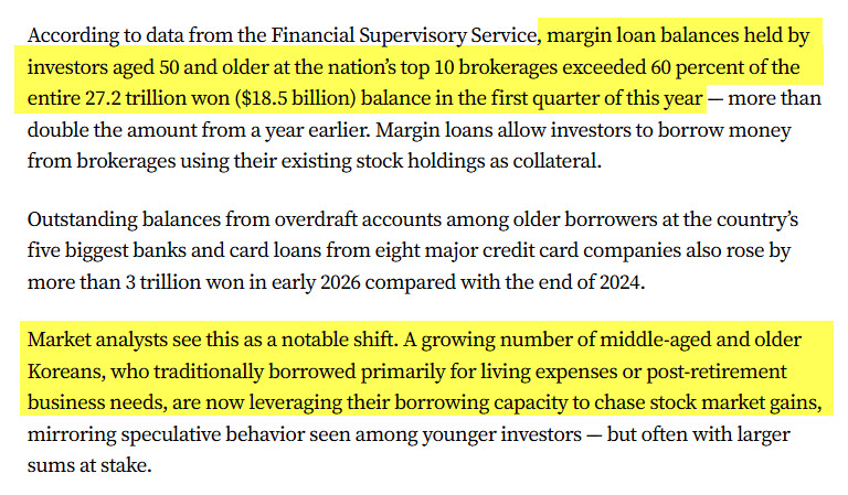 JaguarAnalytics's tweet photo. $EWY Seniors in South Korea are taking out record amount of margin loans to buy stocks.

https://t.co/0jJGGFte0t https://t.co/SRGOyW8EUp
