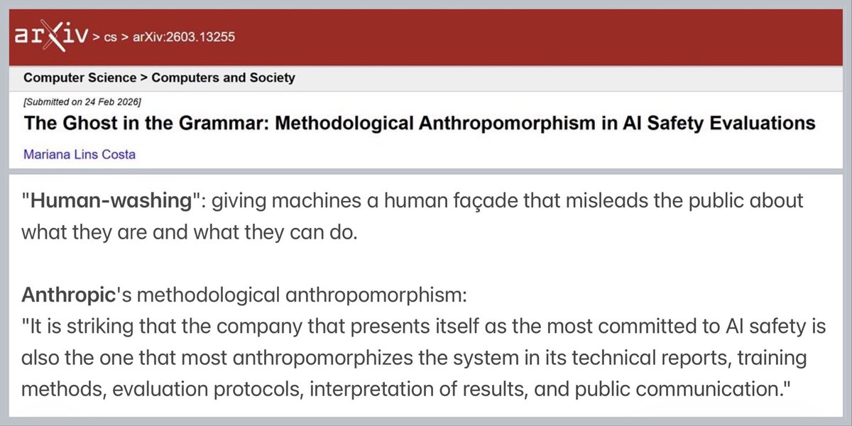 DrTechlash's tweet photo. @jon_stokes Anthropic leads this “humanwashing” https://t.co/LodQHJYAcf