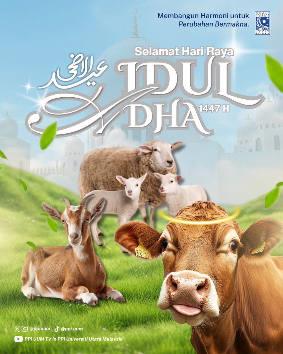 ppiuum's tweet photo. Hari ini kita merayakan Hari Raya Idul Adha, momen penuh makna yang mengajarkan tentang keikhlasan, pengorbanan, dan kepedulian terhadap sesama.
Melalui semangat kebersamaan dan ketulusan, mari kita jadikan hari yang suci ini sebagai kesempatan untuk mempererat silaturahmi. 🌙✨ https://t.co/jKjdE9548V