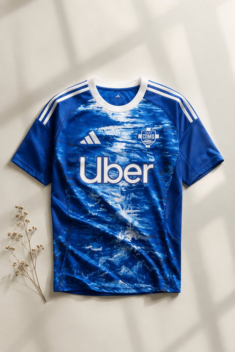 Indo_Como's tweet photo. Gue suka banget jersey home Como 2025/26. Lake Print terinspirasi gelombang Danau Como oleh seniman Golnaz Jebelli, desain diarahkan Didit Hediprasetyo. Elegan + sustainable, mirip perjalanan Biancoblù Serie D ke UCL. Proud I Lariani! 💙🤍 Suka? #ForzaComo #IndoComo https://t.co/bNeCmNnKOe