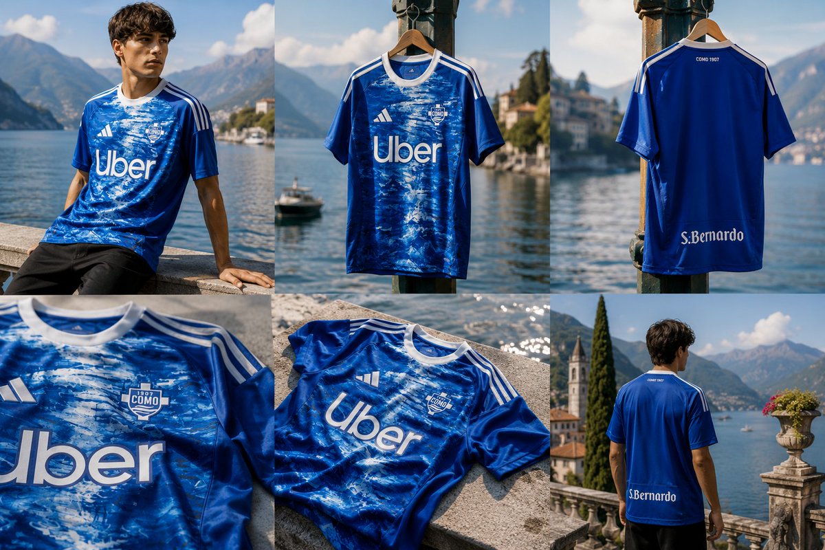 Indo_Como's tweet photo. Gue suka banget jersey home Como 2025/26. Lake Print terinspirasi gelombang Danau Como oleh seniman Golnaz Jebelli, desain diarahkan Didit Hediprasetyo. Elegan + sustainable, mirip perjalanan Biancoblù Serie D ke UCL. Proud I Lariani! 💙🤍 Suka? #ForzaComo #IndoComo https://t.co/bNeCmNnKOe