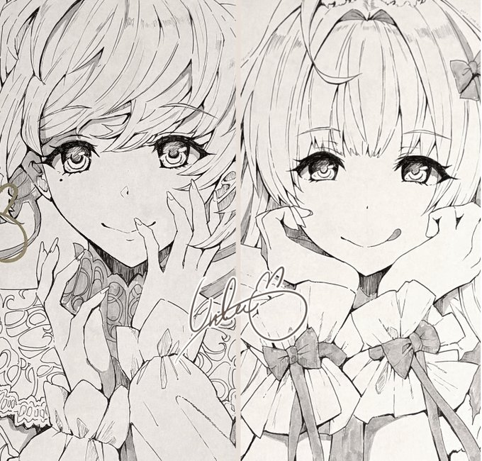 本日より開催される #イラストレーターの仕事展 2026 DRAWING FIELDにこちらの直筆色紙大を2点展示させていただきます。 お近くの方は全体イラストを実物で見てもらえると嬉しいです! 色紙はオークション形式で販売されるのでご興味のある方は会場で詳細をご確認ください