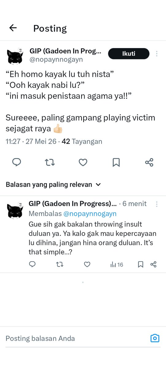 hambaProtein's tweet photo. Orang T*lol pengecut malah ngeblok. Padahal di postingan aslinya kagak ada yg belokin ke arah agama. Ini malah nambahin lagi. Lo yg t*lol playing victim https://t.co/z6DvG4uZXD