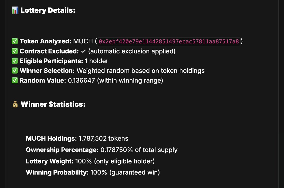 CK05203's tweet photo. I created a new type of agent on @Orbofi living on @BNBCHAIN 

I've recently started running a fairly profitable autonomous AI trading agent and came up with an idea of a "dividend distribution agent" that has autonomous control of its own on-chain @BNBCHAIN wallet.

Whenever my trading agent has a profitable trading day, I'm planning on taking out 50% of the profits and send it to the wallet controlled by the agent at 

0x06d485baec548fa1ff7d1d59ffaa853d12ad90c0

Those funds transferred into the wallet will then be transferred to one address that holds the agentic token of the agent via a lottery pick with odds weighted based on the amount of tokens held in each address. I decided on a weighted lottery pick for the distribution plan as this gives even the smallest holder a chance at the grand prize 😁

This creates a simple but effective agentic economy:

The holder is incentivized to hold the agentic token either to:
1. Win real cash every time the trading agent makes money
2. Realize gains on the token if the agentic token itself increases in value as more people buy the token for a chance at the cash prize.

The lottery is token percentage-weighted so an earlier entry would get someone more tokens and therefore better returns on an investment (which is set on the @Orbofi platform at minimum $5)

For me the creator, although the initial trading margin and computing tokens used to build the agent as well as gas fees came from my own money, I'm incentivized by earning 0.4% of trading fees of the agentic token as built by @Orbofi  as well as gains from holding the agentic token myself.

I believe this model could be used by many other profitable traders on crypto twitter as a form of passive income. Better trading skills would result in more followers buying the agentic token and that would in turn result in more fees earned by the trader passively.

My initial margin of the agent is $120. The trading agent will start running from today and I'll post updates everyday on how it is doing. After every profitable trading day, I'll distribute the cash profits within the next day.

If anybody in CT wants to check the agent out and have a chance at some cash, check out:

https://t.co/tsqJTMJ62i

The agent name is "How Much?" and the token ticker is $MUCH

A $5 initial buy of the agent gets you a chance to win cash as long as you hold the agentic token 😁

And if anybody is just interested in AI agentic tech in crypto and wants to help out or sponsor the project, any amount of help would be greatly appreciated at 

0xeB51fbC3b53A86dEe964857f25469b5922F094B2

Funds transferred to that address will help with the running cost of the agents and will also be added to the trading portfolio of the trading agent. 
Any amount bigger than my initial $120 just DM me with a transaction ID and I'll edit the agentic prompt to show your X account ID and give you a shoutout as a sponsor every-time a new interaction is started on the agent 😁

Lets see how this goes!