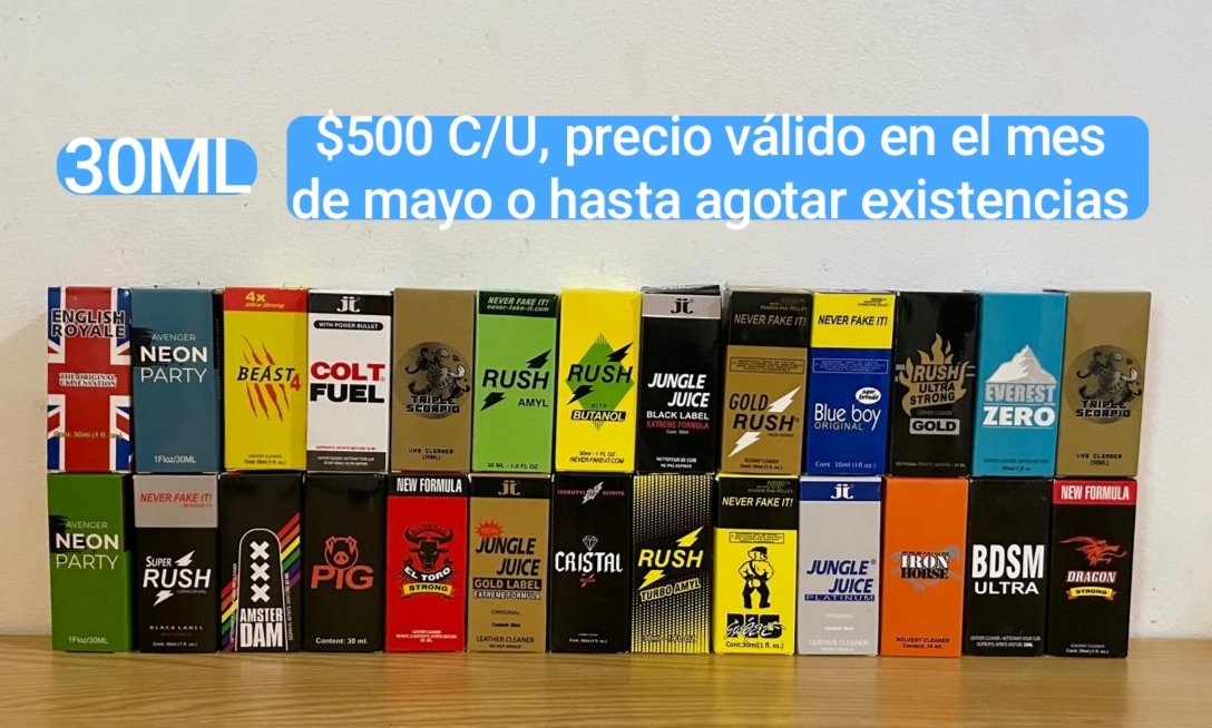 PoppersMty3's tweet photo. APROVECHA NUESTRAS PROMOCIONES DE MAYO 💕 🤗✨️

Aceptamos:
-Efectivo 
-Transferencia
-Link de mercado pago (tarjetas credito/débito) 
WhatsApp 
5615736673
Emilio 🧔🏻
#Fisting #PoppersMty #Ultrastrong #Pasivos #Rush #BrownBottle  #JackAss #JungleMax #IronHorse https://t.co/pD1RAPyzhZ