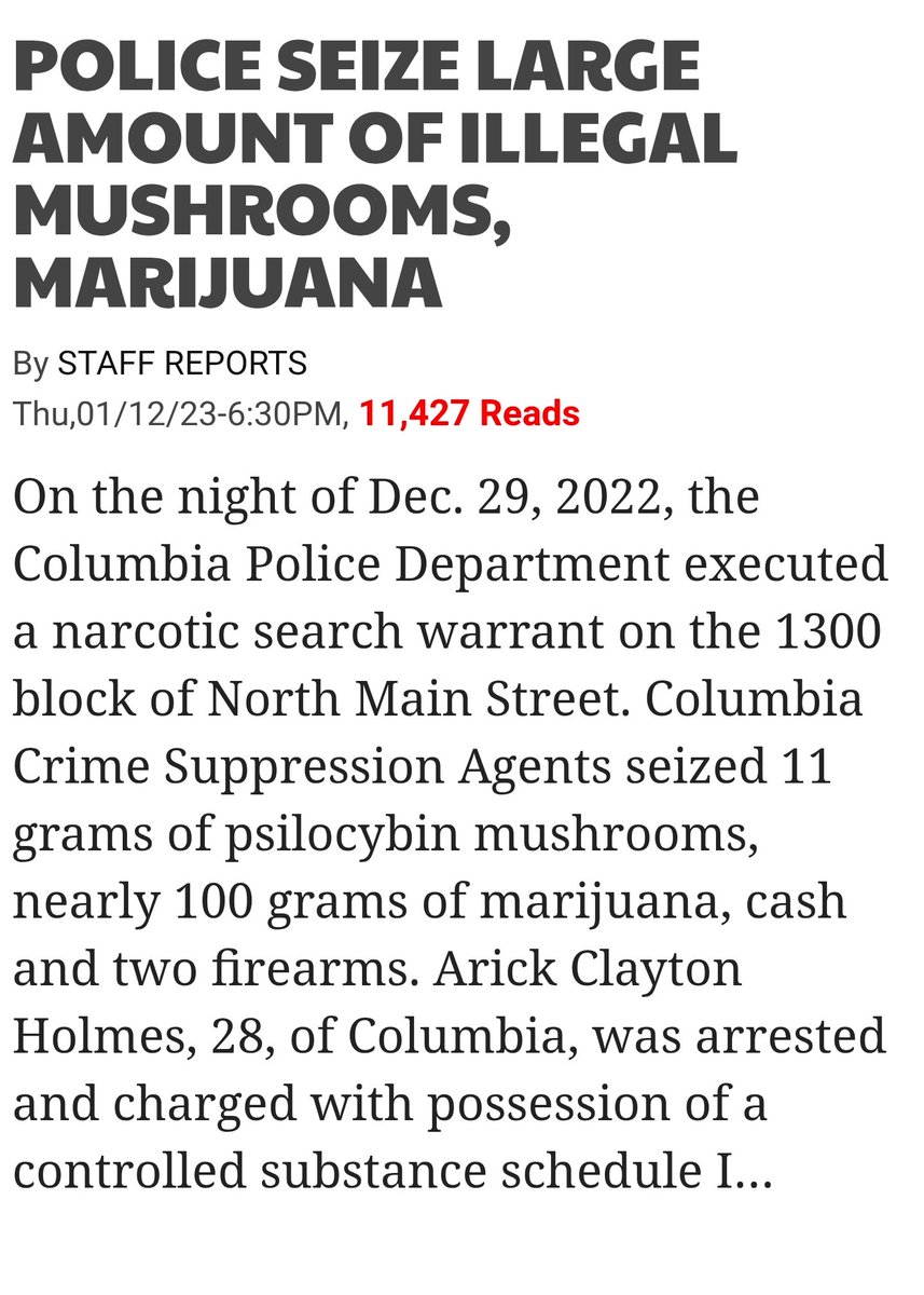 barleybird's tweet photo. @SomaKazima2 Why is he even out on the streets? And how 11g of mushrooms and 100g of weed turned into only possession of 0.1-2g of schedule I-II? Especially since he has a bunch of priors including possession, DUIs and contempt of court https://t.co/v5ti4Xod7H