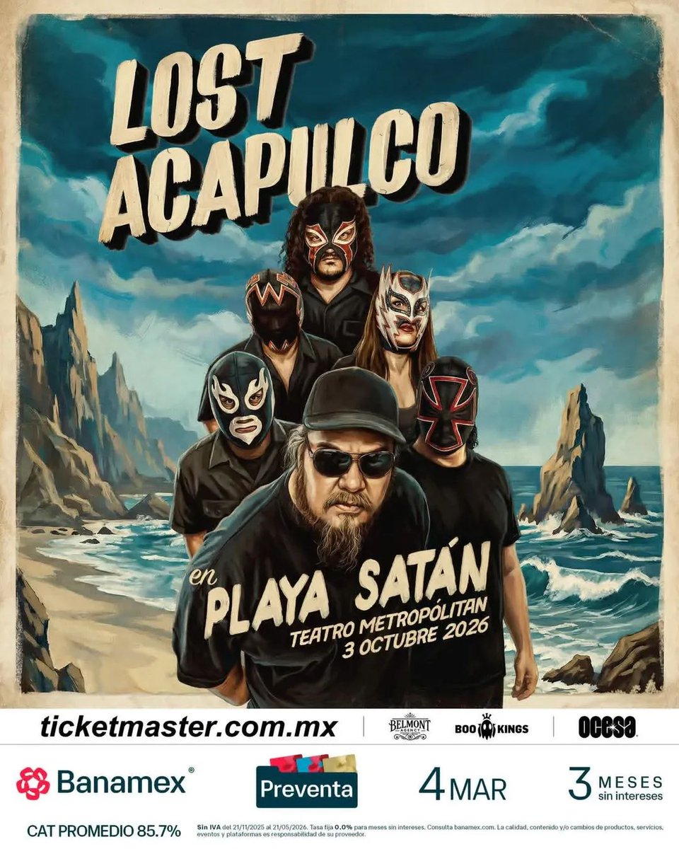 InherenteR's tweet photo. 🌊De lujo en el @TMetropolitanMx con  nuestros amigos de @lostacapulcoficial 🌊
03 de octubre 
@Ticketmaster_Me
@ocesa
#playasatan 
#surf 
#Garage https://t.co/ILYwQRN3Ma
