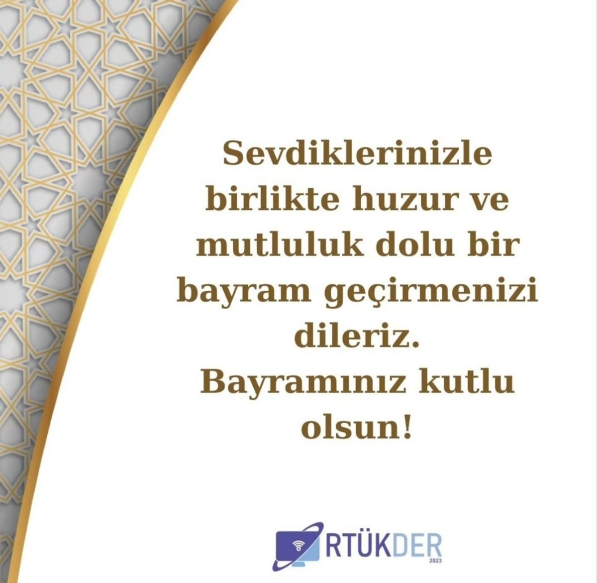 RTUKDER's tweet photo. Sevdiklerinizle birlikte huzur ve mutluluk dolu bir bayram geçirmenizi dileriz. 

Bayramınız kutlu olsun!

#Kurbanbayrami https://t.co/fl3EP4j4Hz