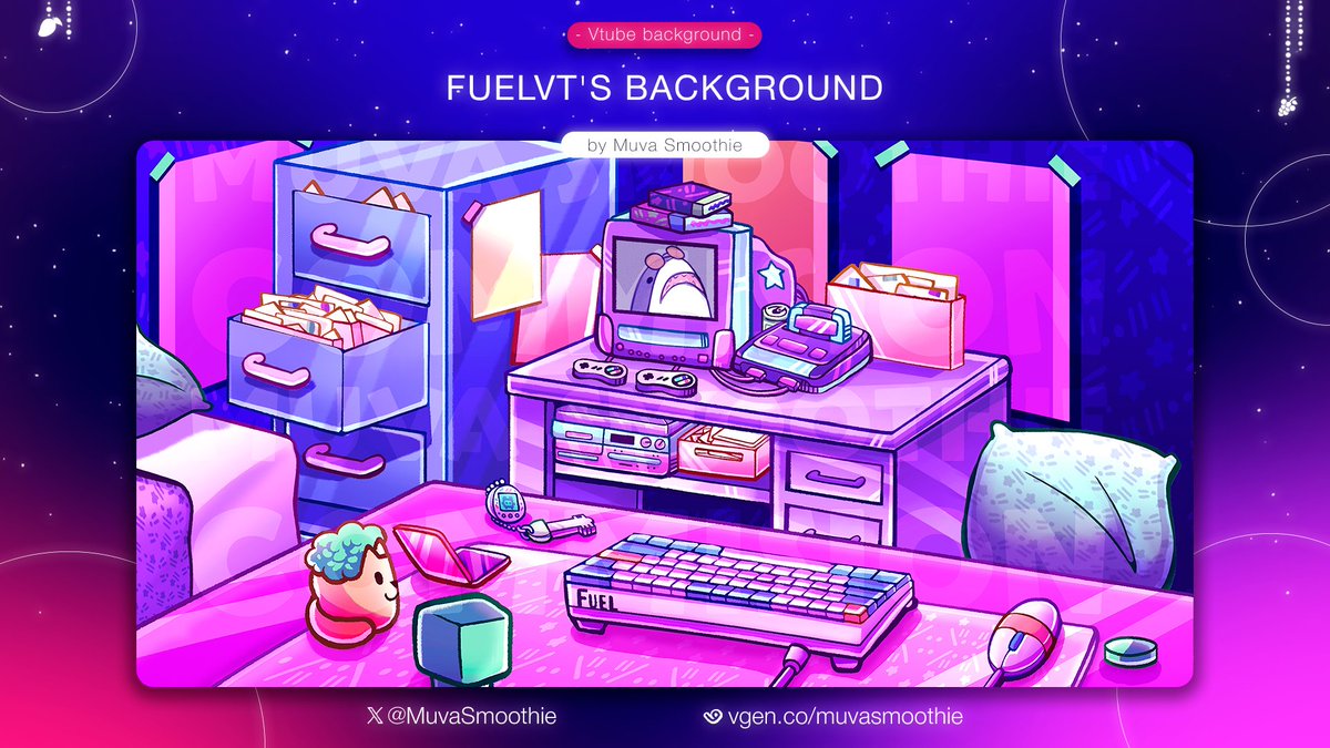 MuvaSmoothie's tweet photo. @starisba Hola hola!! Soy Muva Smoothie, tengo 3 años en el mundo vtuber como ilustrador freelance  y adoro hacer fondos, ilustraciones para Music video y stills, Mascotas, emotes, memes y muchisimo mas! https://t.co/URM3cUurXw