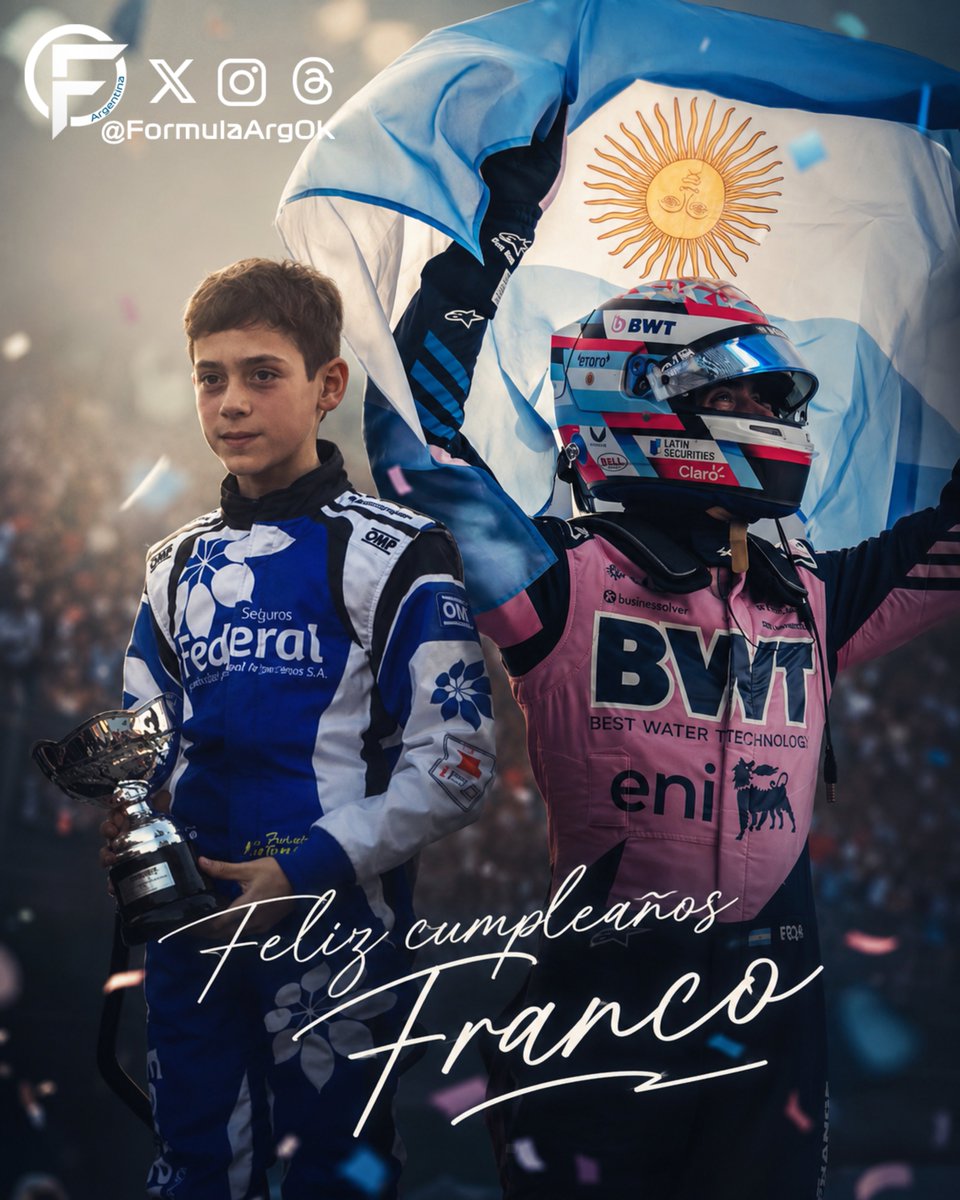 FormulaArgOK's tweet photo. 🎂Feliz cumpleaños Franquito querido! 🥂 

#F1 #Colapinto @FranColapinto https://t.co/fjyFkgB1Wc