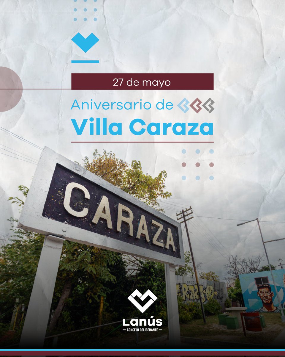 hcdlanus's tweet photo. 🎉 Aniversario de Villa Caraza 

Hoy celebramos el 118° aniversario de Villa Caraza, un barrio con historia, identidad y un fuerte sentido de pertenencia. 

Saludamos a sus vecinos y vecinas, protagonistas del crecimiento de esta hermosa comunidad de Lanús.

¡Felicidades, Villa Caraza!

#HCDLanús 🏛